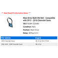 thumbnail image 2 of Main Drive Multi Rib Belt - Compatible with 2012 - 2018 Chevy Sonic 2013 2014 2015 2016 2017, 2 of 2