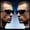 Black Bandana Arm, variant on Gangster Mad Dog Dark Black Shades Narrow Rectangle Sunglasses Matte Black