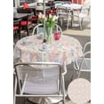 thumbnail image 5 of Outdoor Tablecloths with Umbrella Hole & Zipper, Spring Flowers Round Tablecloths 60 Inch, Abstract Pink Blue Floral Vintage Plants Waterproof Table Cloth, Patio/Pool/Picnic Table Covers, 5 of 8