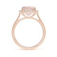 thumbnail image 2 of ANGARA Natural Classic Cushion 2.7 ct Morganite Halo Engagement Ring in 14K Rose Gold for Women | Birthday, Anniversary, Jewelry Gift for Women | Natural Morganite Ring, 2 of 8