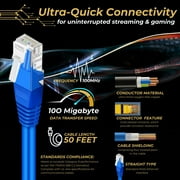 Cat 5e Ethernet Cable 25ft, Cat 5 Internet Patch Cable Cat5e Cable RJ45 Connector LAN Network Cable Cat5 Wire Patch Cord Snagless Computer Ether Wire (25 Foot Blue)