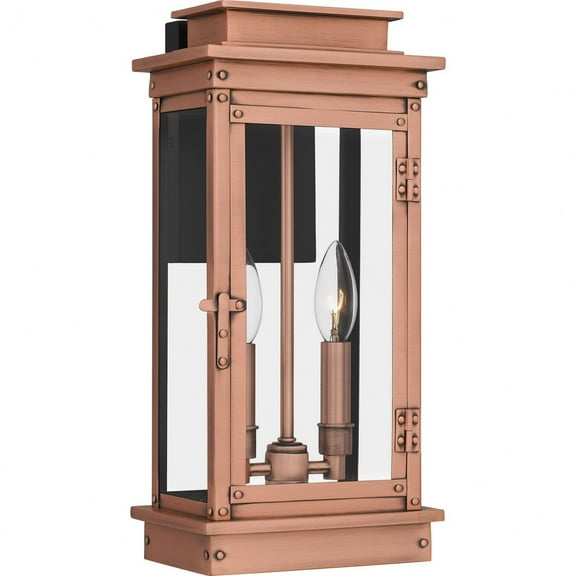 Quoizel Noelle 2-Light Aged Copper Outdoor Wall Lantern