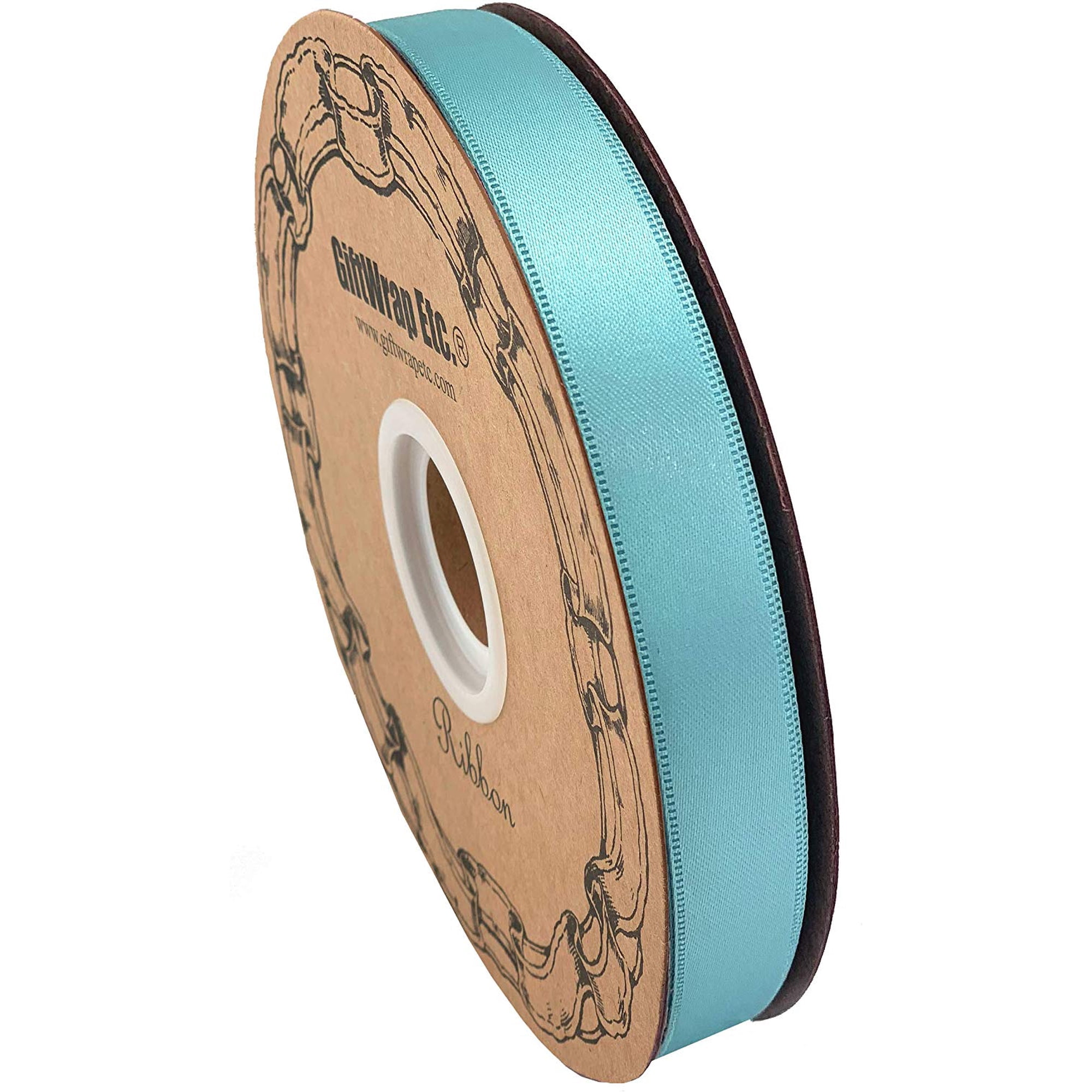 Pool Blue Satin Fabric Ribbon - 5/8" x 100 Yards, Easter, Spring, Corsage, Baby Shower, Gender Reveal, Holiday Decor, Garland, Gifts, Wreath, Gift Bow, Christmas