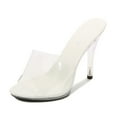 thumbnail image 4 of Mostsola Women's Stiletto High Heels Sexy Clear Heels Slip on Sandals Peep Toe Summer Dressy Shoes, 4 of 8