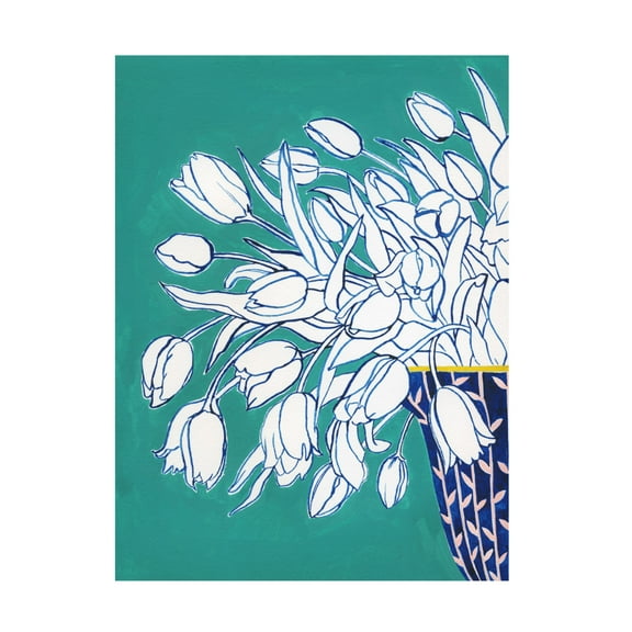 Trademark Fine Art Grace Popp  Turquoise Tulip Bouquet I Canvas Wall Art