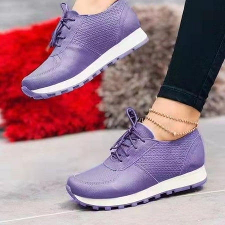 

Dezsed Women s Sneakers Clearance Stylish Sneakers Women s Shoes Easy To Put On And Take Off Low-top Platform Sandals Purple 40