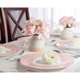 thumbnail image 4 of PLASTICPRO Elegant Plastic Dinner Plates Set Blush Rim Plastic Silverware, 64 Pack, 4 of 4