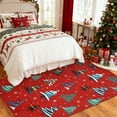 thumbnail image 2 of COZONY 6x9 Christmas Area Rug, Non-Slip Washable Low Pile Large Rug, Xmas Tree Pattern, Red, Holiday Decor for Living Room & Bedroom, 2 of 7