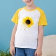 thumbnail image 6 of Feancey Boys Summer Graphic Tshirts Casual Sunflower Printed Crewneck Tops Raglan Short Sleeve Loose T-Shirts for Kids Girls Baby Summer Sale Yellow 13 Years, 6 of 10