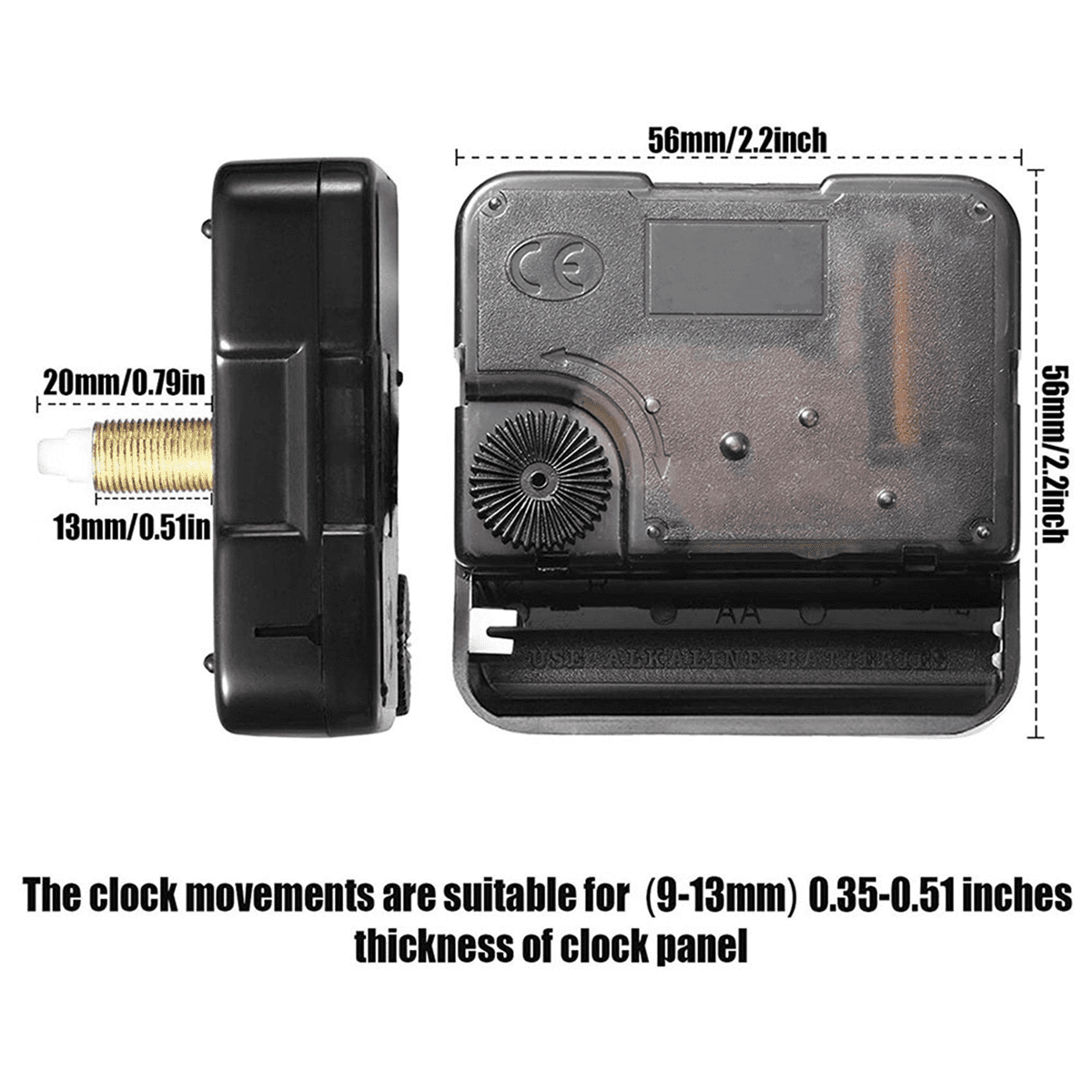 20 Pcs Quartz Clock Movement Mechanism Parts with 4 Types of Walnut Wood Clock Hands Clock Accessories for Clock Repair