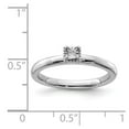 thumbnail image 5 of Sterling Silver Rhodium Plated Polished Diamond Square Shape Ring, 5 of 6