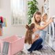 thumbnail image 2 of Plastic Laundry Basket-With Silvery Handle-Collection And Transport Clothing Board Laundry Basket-Suitable For Families And Dorms-Can Also Organize Toys, 2 of 8