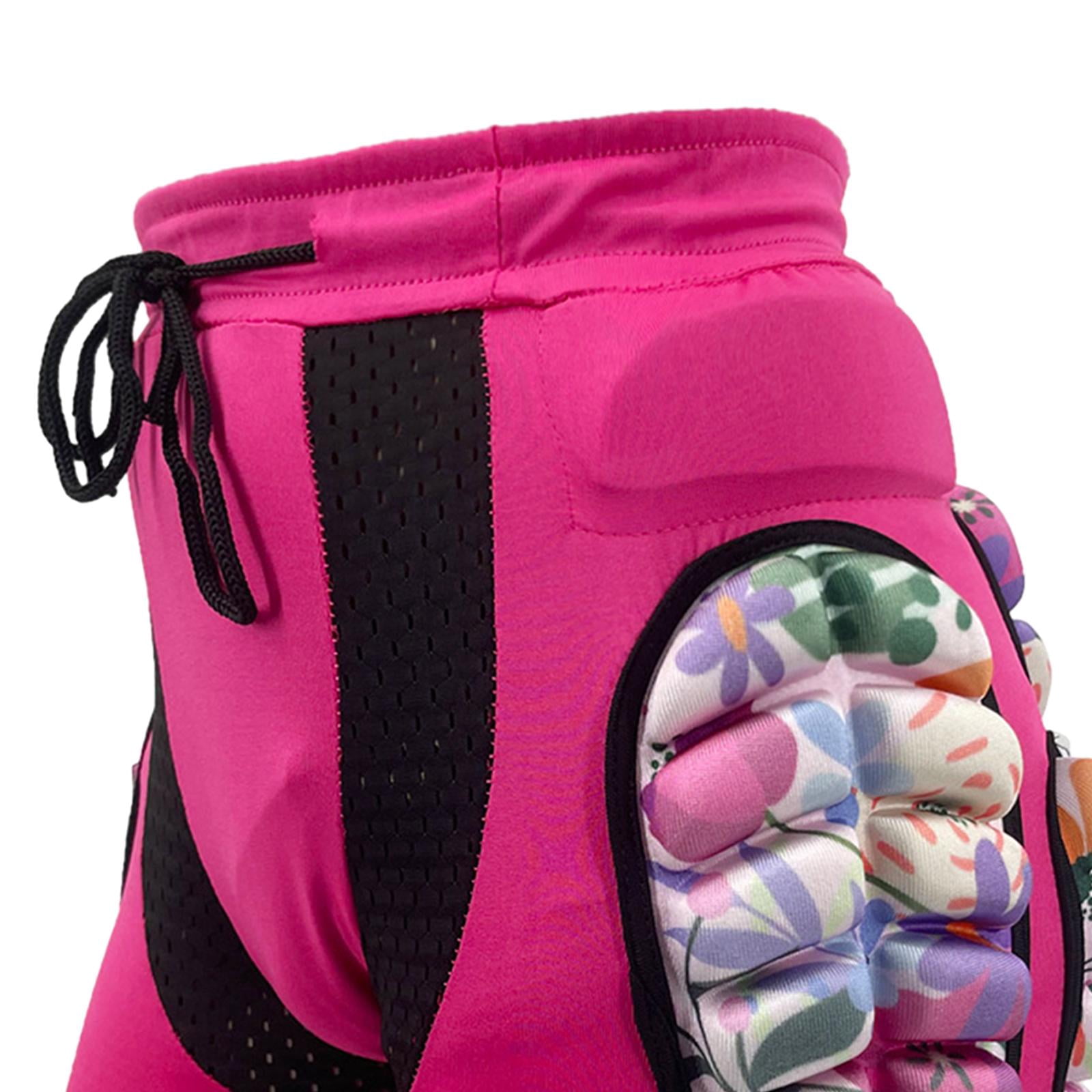 Kids Padded Shorts - EVA Hip Protector For Skateboarding, Snowboarding, Ice Skating (Pink, XL)