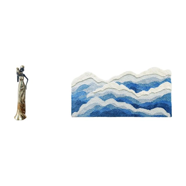 Figura de mujer africana, estatua de resina, adorno tribal, alfombra ondulada hecha a mano, material suave, ideal para decorar el hogar, la oficina o