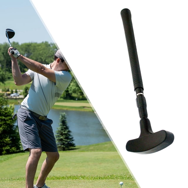 Colaxi Retractable Golf Putter Adjustable Length Portable Aluminum Alloy Putting Practice Two Ways Golf Club for Lawn Home Men Women Black