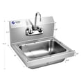 thumbnail image 2 of Patiojoy Stainless Steel Sink Wall Mount Hand Washing Sink with Faucet & Back Splash, 2 of 10