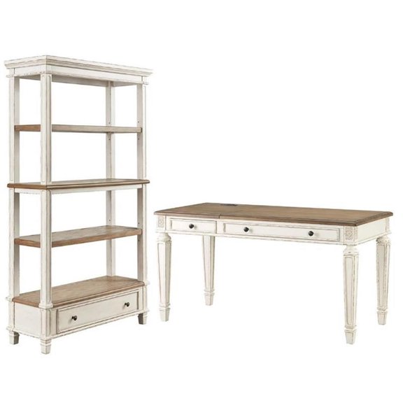 Home Square 2-Piece Furniture Set with 4 Shelf Bookcase & Lift Top Writing Desk