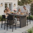 thumbnail image 3 of Avaloomia Home Outdoor Bar Stools Set of 4, 29.5" Plastic Bar Stools with Back No Assembly Stackable Counter Barstool for Kitchen Patio Backyard, Black, 3 of 6