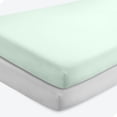 thumbnail image 1 of Bare Home Sábanas Ajustables Paquete de 2, Colección Premium 1800, Ultra Suaves, para Cuna, Menta Primaveral/gris Nube, 1 of 7