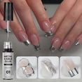 thumbnail image 2 of Metallic Silver Gel Nail Polish with Mirror Chrome Finish, UV LED Soak Off for French Manicure, 2 of 4