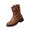 Brown, variant on Womens Orthopedic Mid Calf Boots, Moto Casual Walking Shoes, Soft Leather Arch Support Wide Fit Festival Outdoor Daily Fall Boots Brown