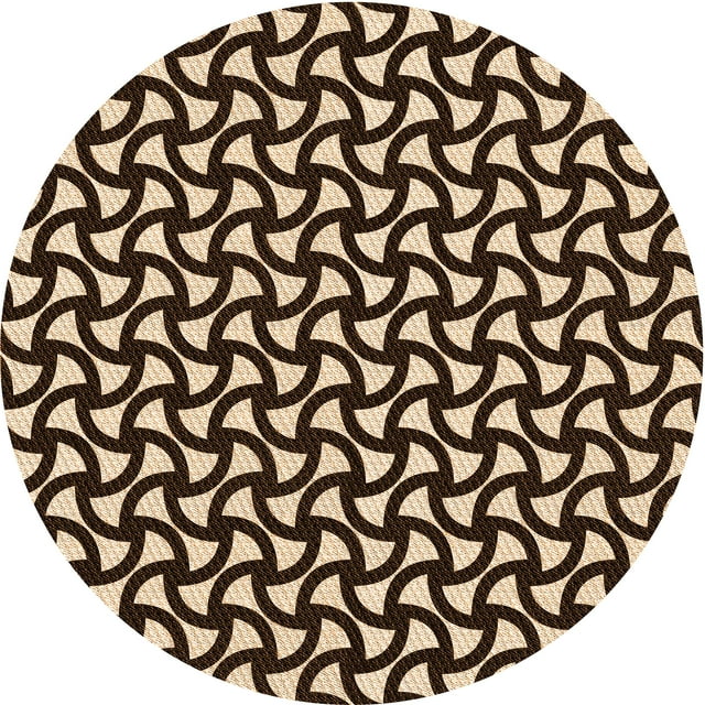 Ahgly Company Tapis d'Intérieur Lavable en Machine Carré Transitionnel Noir Brun, 3 Pieds Carré