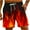 Black, variant on Lovskoo 2024 Men's Hawaiian Summer Beach Shorts Flame Graphic Print Casual Drawstring Shorts Pant Black