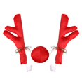 thumbnail image 4 of Kit genérico de asta de reno para coche con nariz, decoración premium para vehículos festivos, fácil de instalar Rojo, 4 of 9