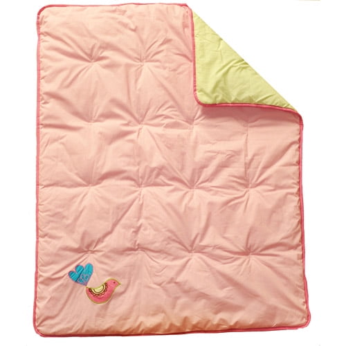 Bacati - Botanical Pink/Multi 10-Piece Nursery-in-a-Bag Crib Bedding Set 100% Cotton Percale Girls Crib Bedding Set with 2 crib fitted sheets