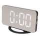 thumbnail image 1 of Reloj despertador Salida USB dual 3 niveles Brillo Detección de luz Tiempo Pantalla de temperatura Reloj despertador con espejo LED Carcasa negra con letras blancas, 1 of 12
