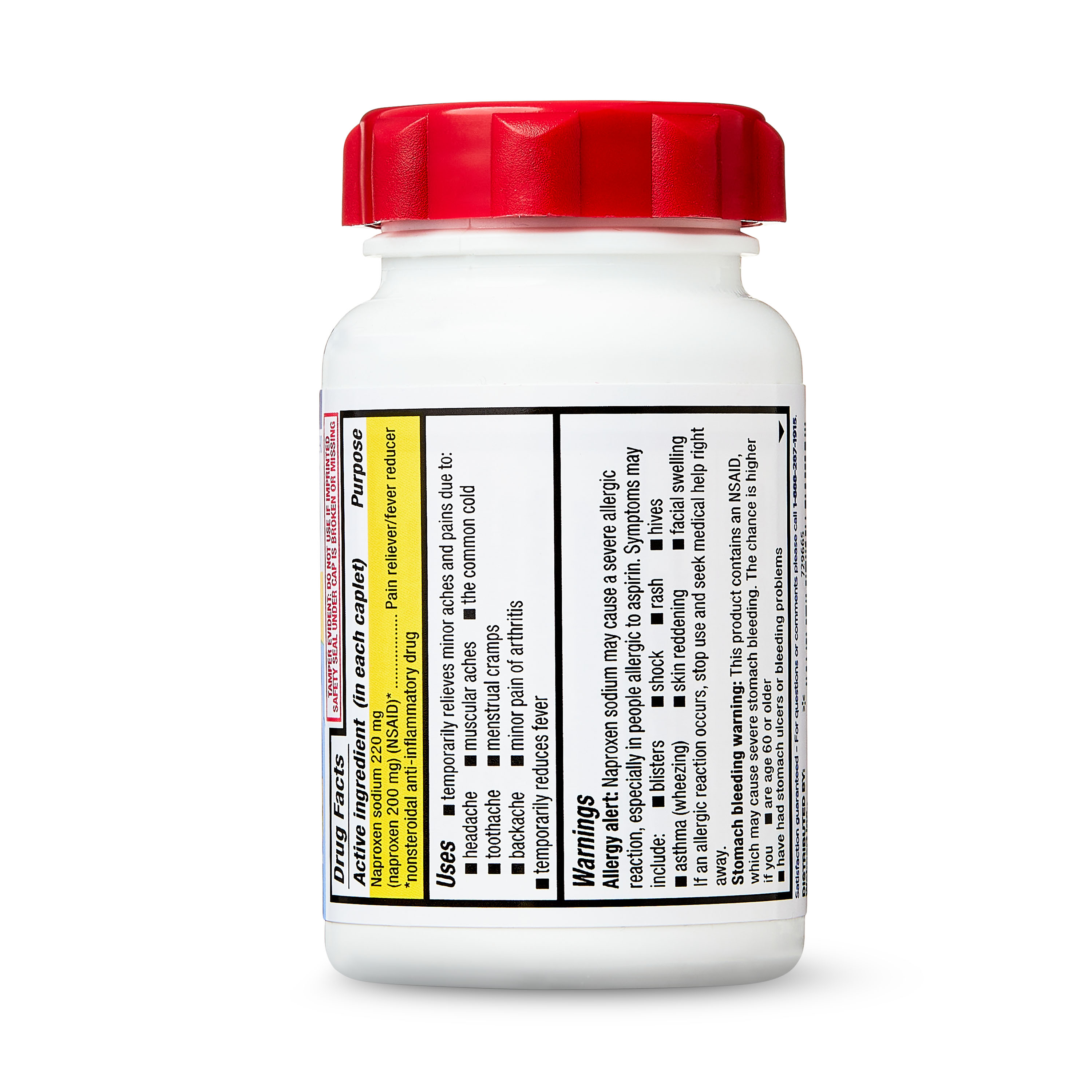 Tabletas de Alivio del Dolor Todo el Día, Naproxeno Sódico, 220 mg, 90 unidades, Tapa Fácil de Abrir, comparable al ingrediente activo de Aleve 8