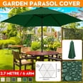 thumbnail image 1 of 9ft 6 Ribs Umbrella Replacement Canopy Garden Patio Market Table Outdoor Deck Umbrella Replacement Canopy Cover 6 Colors (Canopy Only), 1 of 11