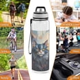 thumbnail image 7 of Cat Painting Grey Sports Water Bottle Portable Travel Mug 32oz BPA Free Leak Proof Straw Transparent Tritan for Gym Yoga Cycling Camping, 7 of 7