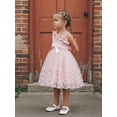 thumbnail image 6 of BemeyourBBs Kids Toddler Girls Fairy Butterfly Tulle Tutu Dress Big Girl Summer Ruffled Dress Cute Sleeveless Ruffle Princess Birthday Party Wedding Guest Dress with Belt, 6 of 9