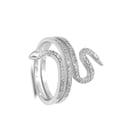thumbnail image 4 of CHOOSE YOUR COLOR Women's Snake Serpent White CZ Ring .925 Sterling Silver Band Female Size 9, 4 of 4