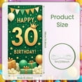 thumbnail image 2 of Golden Number 30th Birthday Banner Crown Design Display Green Background Star Pattern Party Backdrop for 30th Birthday Party Adult Celebration Indoor Decoration, 2 of 3