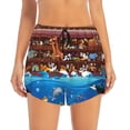 thumbnail image 2 of Goofa Animals On Noah's Ark2 Printed Women 2 in 1 Running Shorts,Quick Dry Athletic Workout Shorts,High Waisted Athletic Shorts with Liner Pockets-X-Large, 2 of 9