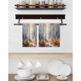 thumbnail image 3 of Orange Navy Blue Kitchen Dish Towels for Drying Dishes Set of 3, Modern Oil Painting Art Forest Waffle Weave Microfiber Hand Tea Bathroom Towels Quick Dry & Absorbent Towel 15.7x23.6, 3 of 7
