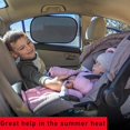 thumbnail image 4 of YISITIAN Car Side Window Sun Shade, 2 Pack Mesh Auto Sunshade Visor for Block Heat UV Rays and Glare Protection, Universal Adsorption Window Shade for Baby, Pets, Kids, Passengers CJ919-49088, 4 of 6