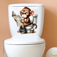 thumbnail image 4 of Funny Monkey Toilet Reading Wall Decals Removable Bathroom Stickers For Home, 4 of 6