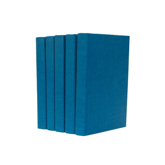 Pen & Willow Blue Green Linen-Wrapped Decorative Books - Real shelf-ready book bundles for home or office decor, weddings or staging.