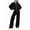 Black, variant on Women'S 2 Piece Outfits Sweatsuit Zip Up Long Sleeve Sweatshirt with Wide Leg Sweatpants Gray L
