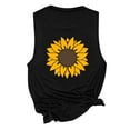 thumbnail image 4 of Homenesgenics Tank Tops for Women under $ 5 Plus Size Women Daisy Sunflower Print Sleeveless Vest Casual Loose Pullover Tunic Tees, 4 of 4