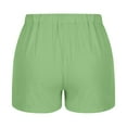 thumbnail image 4 of Mom Linen Shorts for Women 7" Inseam Drawstring Low-Rise Mid-Thigh Compression Shorts Cargo Plus Size Everyday Bermuda Shorts with Pockets Mint Green XXL, 4 of 6