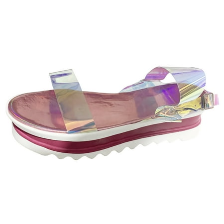 

Lanhui Summer Thick-soled Buckle Transparent Sandals Ladies Beach Sandals