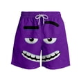 thumbnail image 3 of WOYY Boys Funny Graphic Beach Shorts Elastic Waist Drawstring Shorts, Sizes 2-14, Purple, 3 of 3