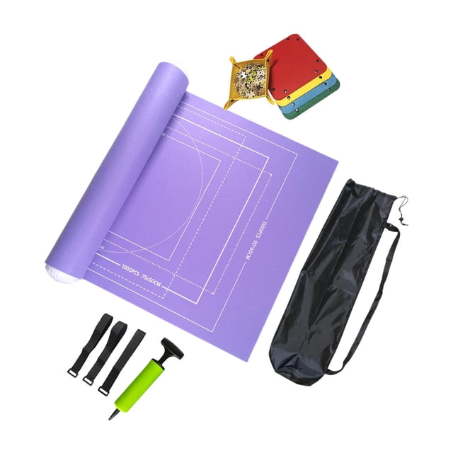 bedienty Tapis Rouleau de Rangement pour Casse-Tête avec 1500 Pcs Tapis de Casse-Tête Rangement Auxiliaire Violet 1500 Pcs