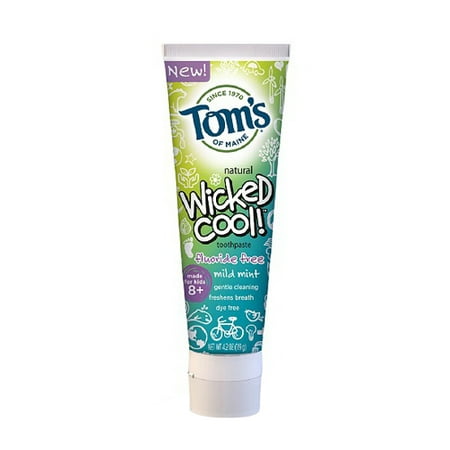 Toms du Maine Wicked Cool Kids Fluoride Toothpaste gratuit, doux menthe - 4,2 Oz