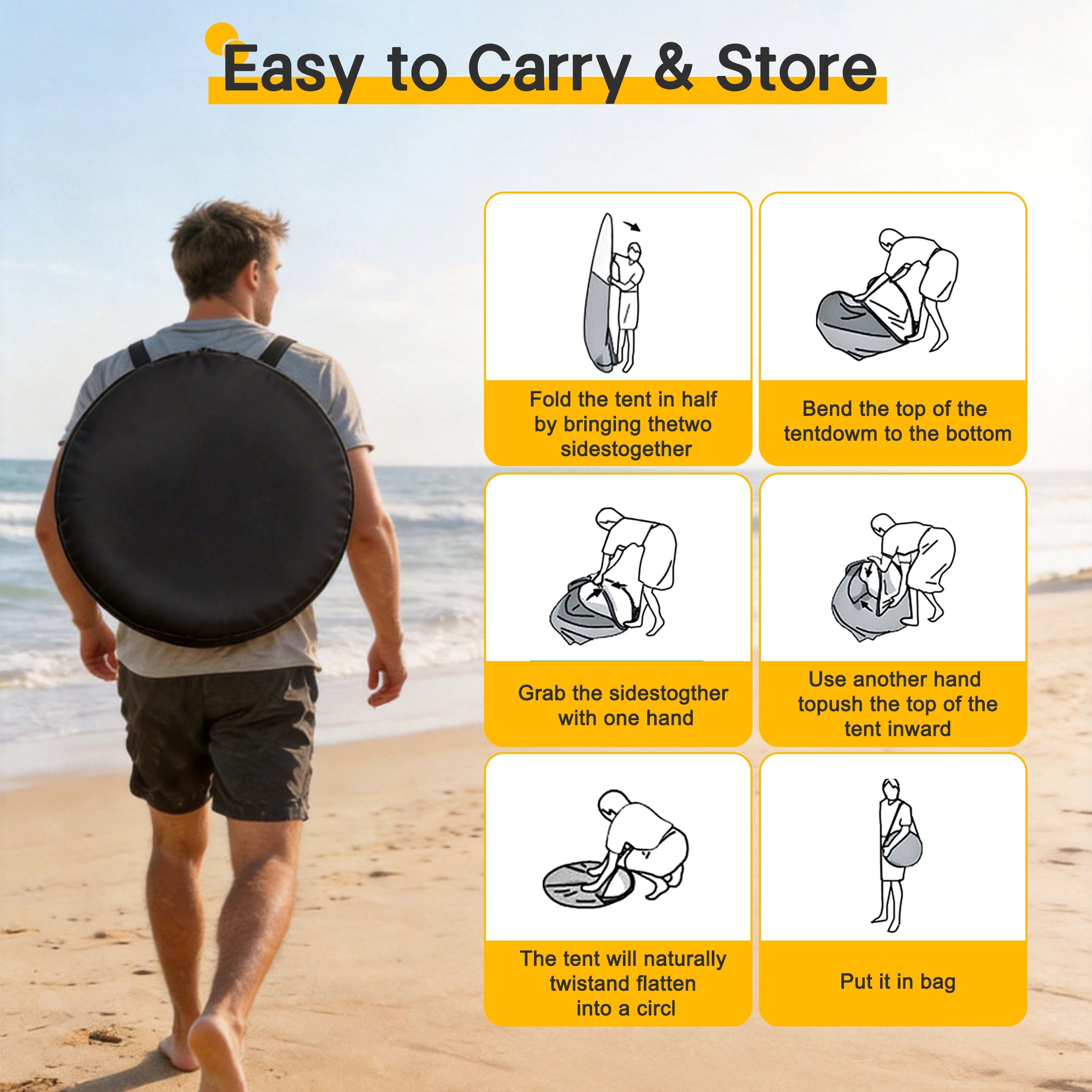 Camping Shower Tent, Outdoor Pop Up Changing Tent, Portable Bathroom Toilet Tent Privacy Tent with Portable Bag for Camping, Beach, Hiking, Travelling