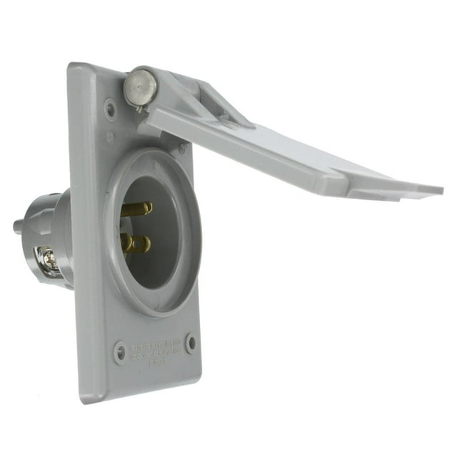 Receptáculo de entrada de alimentación Leviton 5278-CWP 15A 125V, nailon, gris